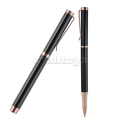 Ручка "Venezia Classico" в картотнном тубусе, 1,0 мм, синяя (корпус черный, футляр черный)