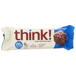 Think !, Батончики с высоким содержанием белка, хрустящий брауни, 10 батончиков, 60 г (2,1 унции) каждый