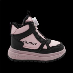 Кроссовки зимние на меху В7186-33 черно розовые