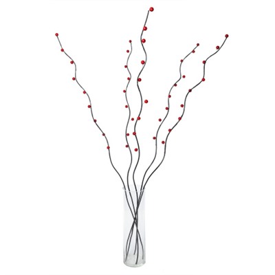 Сухоцвет набор 5 штук 150 см шарики красные / 88-2 / 140361