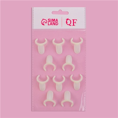 Палитра для лаков на баночку «Ноготки», d=2.1 см, 10 шт., форма мягкий квадрат, цвет слоновая кость