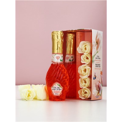 Подарочный набор «Сияй Мечтай», гель для душа мондоро и мыльные цветы, Чистое счастье