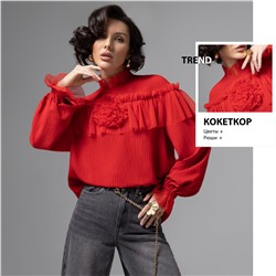 Блуза трендовая, Мелодия сердца (красная)