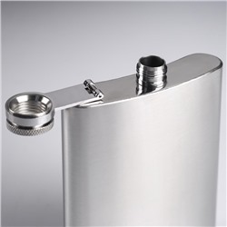 Фляжка Мастер К, 270 мл, подарочная, армейская, 9 oz, нержавеющая сталь, серебристая