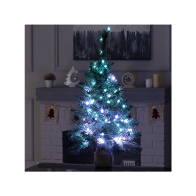 Гирлянда «Нить» 10 м роса, IP20, серебристая нить, 100 LED, пульт ДУ, свечение RGB, USB