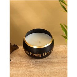 Свеча в чаше Yoga heal the soul, 200 г, 8.5×7 см, соевый воск, чёрная