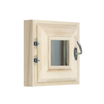 Деревянное окно для бани, 30×30 см, стеклопакет