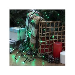 Гирлянда «Нить» 5 м, IP20, тёмная нить, 50 LED, 8 режимов, 220 В, свечение зелёное