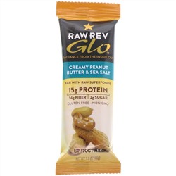 Raw Rev, Glo, Кремообразная арахисовая паста и морская соль, 12 батончиков, каждый по 1.6 унц. (46 г)