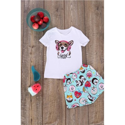 Пижама Пончики арт. ПД-009-026 (Белый)