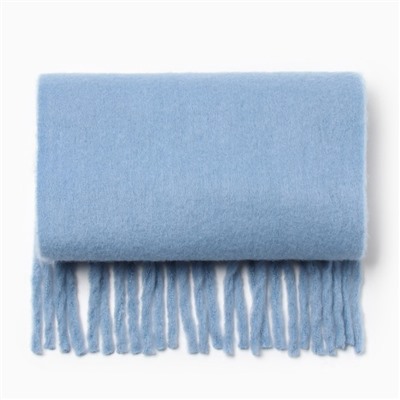 Шарф зимний объемный с кистями MINAKU 210×38+18 см цвет голубой