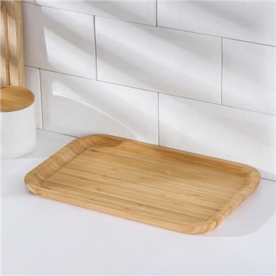 Блюдо для подачи Доляна Striata, прямоугольное, 29×20 см, бамбук