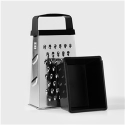 Тёрка с контейнером КВАРЦ «Комфорт», 4 грани, 450 мл, 11×8.5×27 см, металл, МИКС