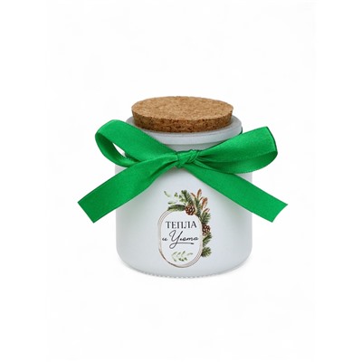 Ароматическая свеча в матовом стакане «С Новым годом», аромат хвойный лес