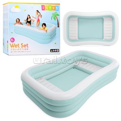 Бассейн надувной семейный "Swim Center" с сиденьями и подстаканниками, 264х165х56см, от 6 лет, 58497NP INTEX