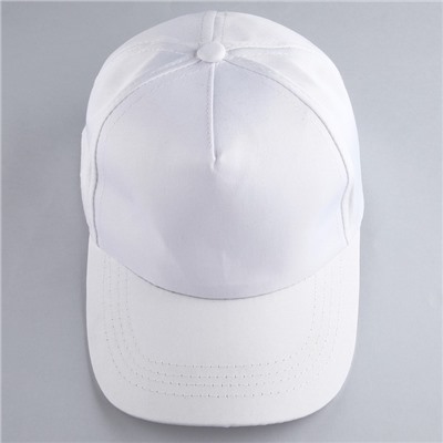 Кепка женская однотонная, цвет белый, х/б, р-р- 54