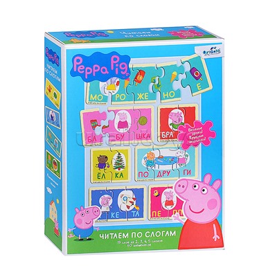 Набор пазлов 60 Читаем по слогам. Свинка Пеппа