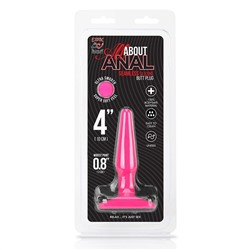 Розовый плаг из силикона - 10 см.