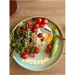 Тарелка обеденная Magistro Sand Ripples, d=26.5 см, фарфор, голубая