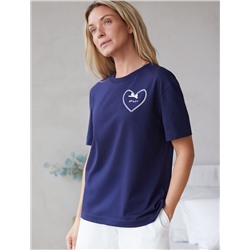 Футболка с принтом свободная эластичная из премиального хлопка