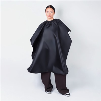 Пеньюар парикмахерский, двусторонний, 140×100 (±1) см, серебристый/чёрный