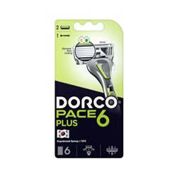 Бритва Dorco Pace 6 Plus, c 2 сменными кассетами