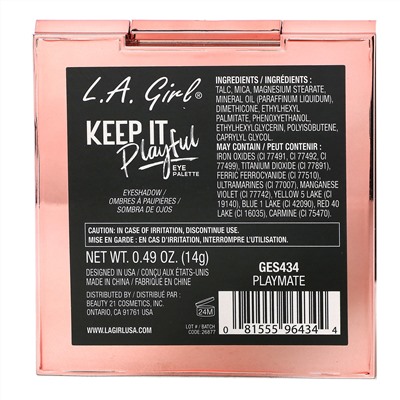 L.A. Girl, Keep It Playful Eye Palette, Playmate, 0.49 oz (14 g)