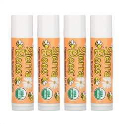 Sierra Bees, Органические бальзамы для губ, грейпфрут, 4 в упаковке, 4,25 г каждый