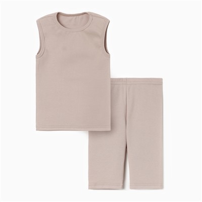 Комплект для девочки (майка и велосипедки) MINAKU, бежевый, рост 104 см