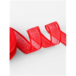Лента капроновая «Блёстки», 25 мм, 18±1 м, красная