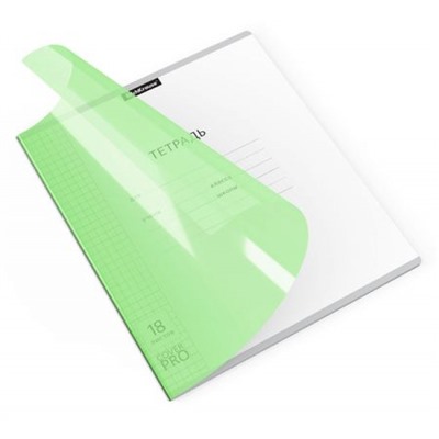 Тетрадь  18л клетка с пластиковой обложкой 56366 Классика CoverPrо Neon зеленая ErichKrause
