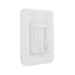 Держатель настенный, 2 шт., ТУНДРА, с клейкой поверхностью, 60×60×10 мм, прозрачный