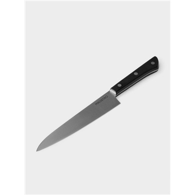 Нож кухонный универсальный Magistro Hinshitsu, нержавеющая сталь, лезвие 15.7 см, длина 29 см, чёрный