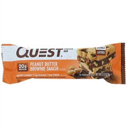 Quest Nutrition, Protein Bar, Peanut Butter Brownie Smash, 12 Bars, 2.12 oz (60 g ) Each