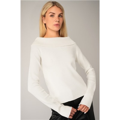 Женский вязаный джемпер с открытыми плечами Happyfox