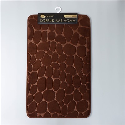 Коврик для ванной и туалета SAVANNA Memory foam, 50×80 см, коричневый