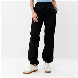 Брюки женские карго прямые MINAKU: Casual Collection, чёрные, размер 42