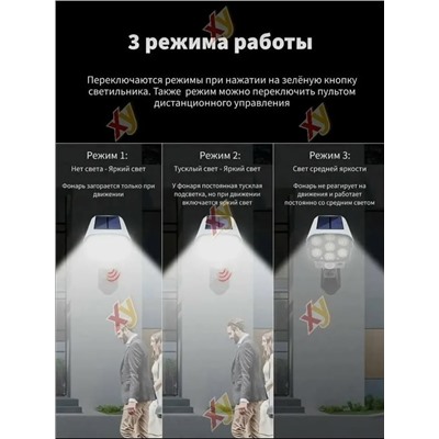 Уличный светильник с солнечной панелью и датчиком движения #23311999