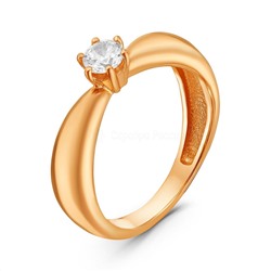 Кольцо из золочёного серебра с фианитами 925 пробы К-2587-З