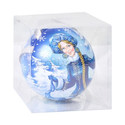 Новогоднее подвесное украшение "Внучка Деда Мороза", 6,8см, метал. шар с предсказанием (5 шт)