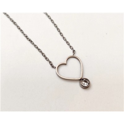 Кулон из стали "Сердце"  на цепочке