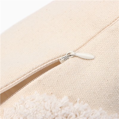 Наволочка декоративная с кисточками «Этель. Бохо», 45×45 см, 100% хлопок, молочная