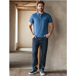 Футболка-поло из фактурного трикотажа