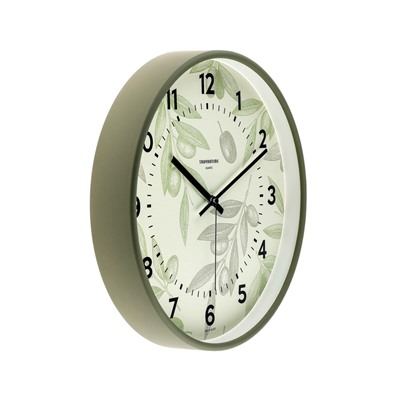 Часы настенные классические «Цветы», d=30.5 см, зелёные