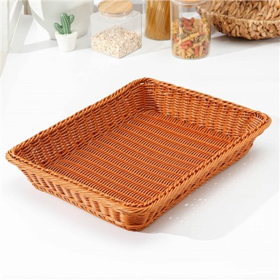 Корзина для продуктов Доляна, 44.5×35×8 см, коричевая