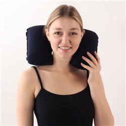 Подушка надувная для шеи, дорожная, 42×26.5 см, синяя
