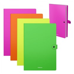Папка  3 отд. на кнопке А4 54898 "Неон" текстура песок ассорти 600мкм ErichKrause