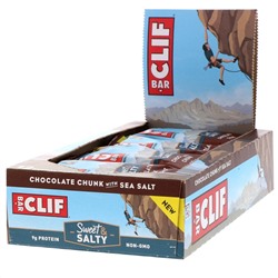 Clif Bar, Energy Bar, Chocolate Chunk with Sea Salt, 12 Bars, 2.40 oz (68 g) Each