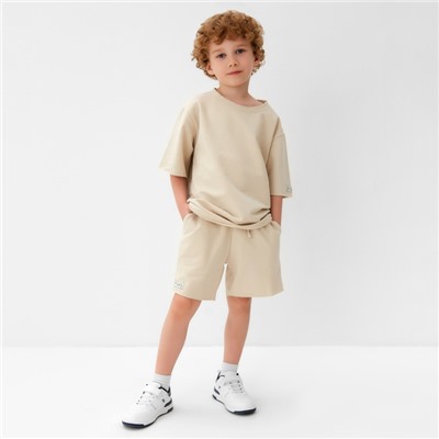 Футболка детская KAFTAN, размер 36 (134-140 см), бежевая