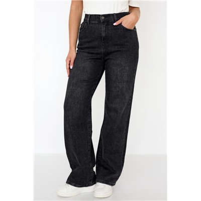 Джинсы трубы женские (Черный)
